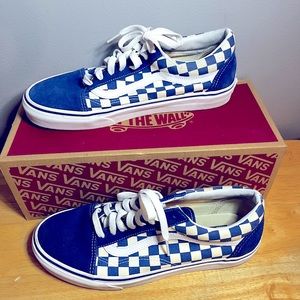Vans W10/M8.5 blue and white check